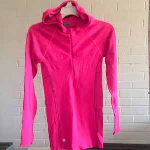 Athleta - Bright Pink Running Quarter Zip Hoodie